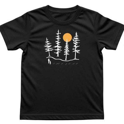 Hiker and Dog Forest Kids T-Shirt
