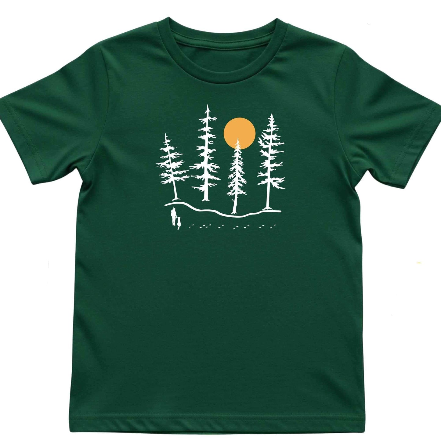 Hiker and Dog Forest Kids T-Shirt