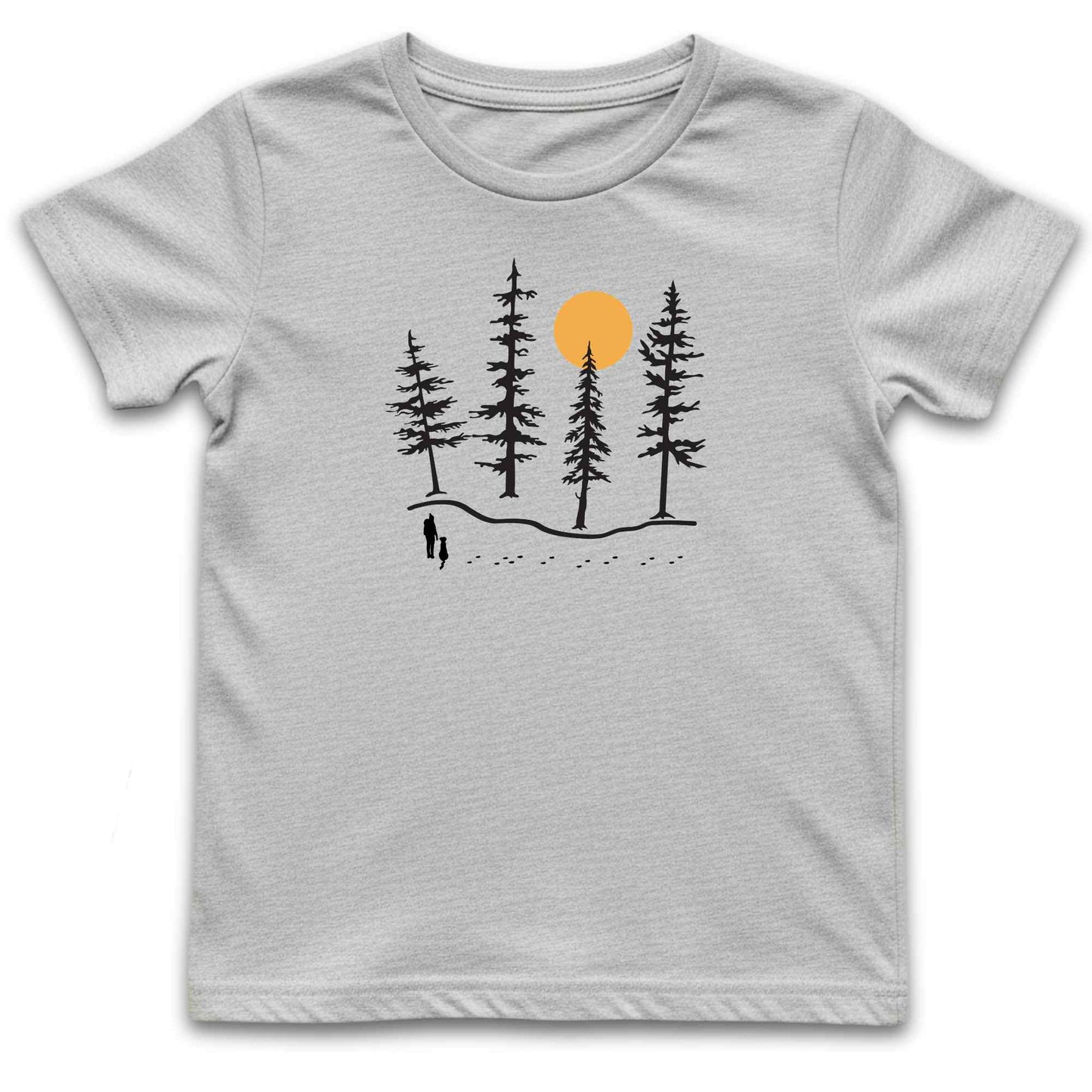 Hiker and Dog Forest Kids T-Shirt