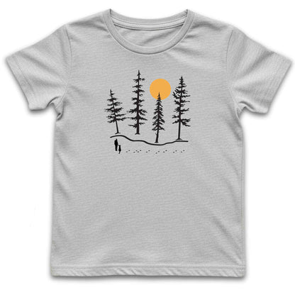 Hiker and Dog Forest Kids T-Shirt