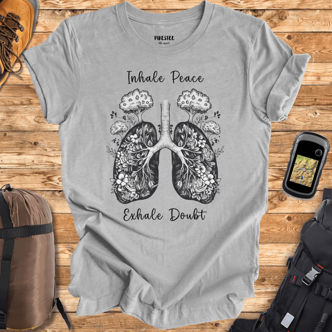 "Inhale Peace, Exhale Doubt" graphic T-shirt