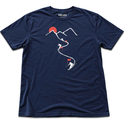 Ski Path Flags T-shirt - Navy
