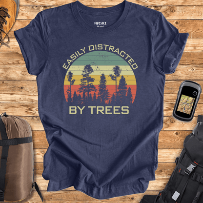 "Easily Distracted By Trees" graphic T-shirt