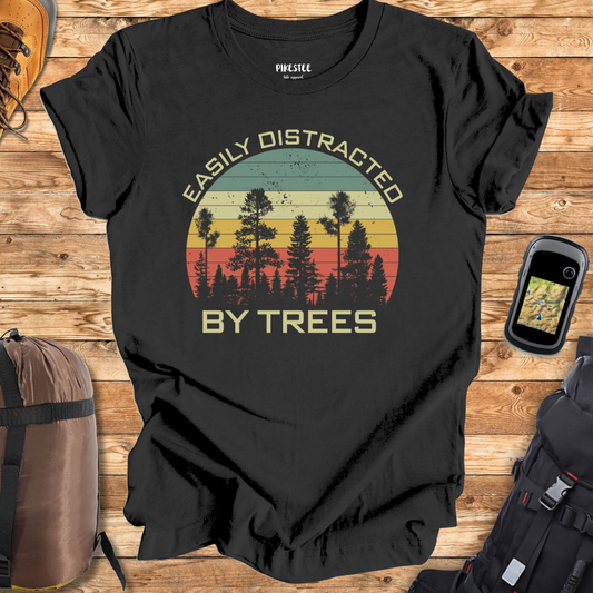 "Easily Distracted By Trees" graphic T-shirt