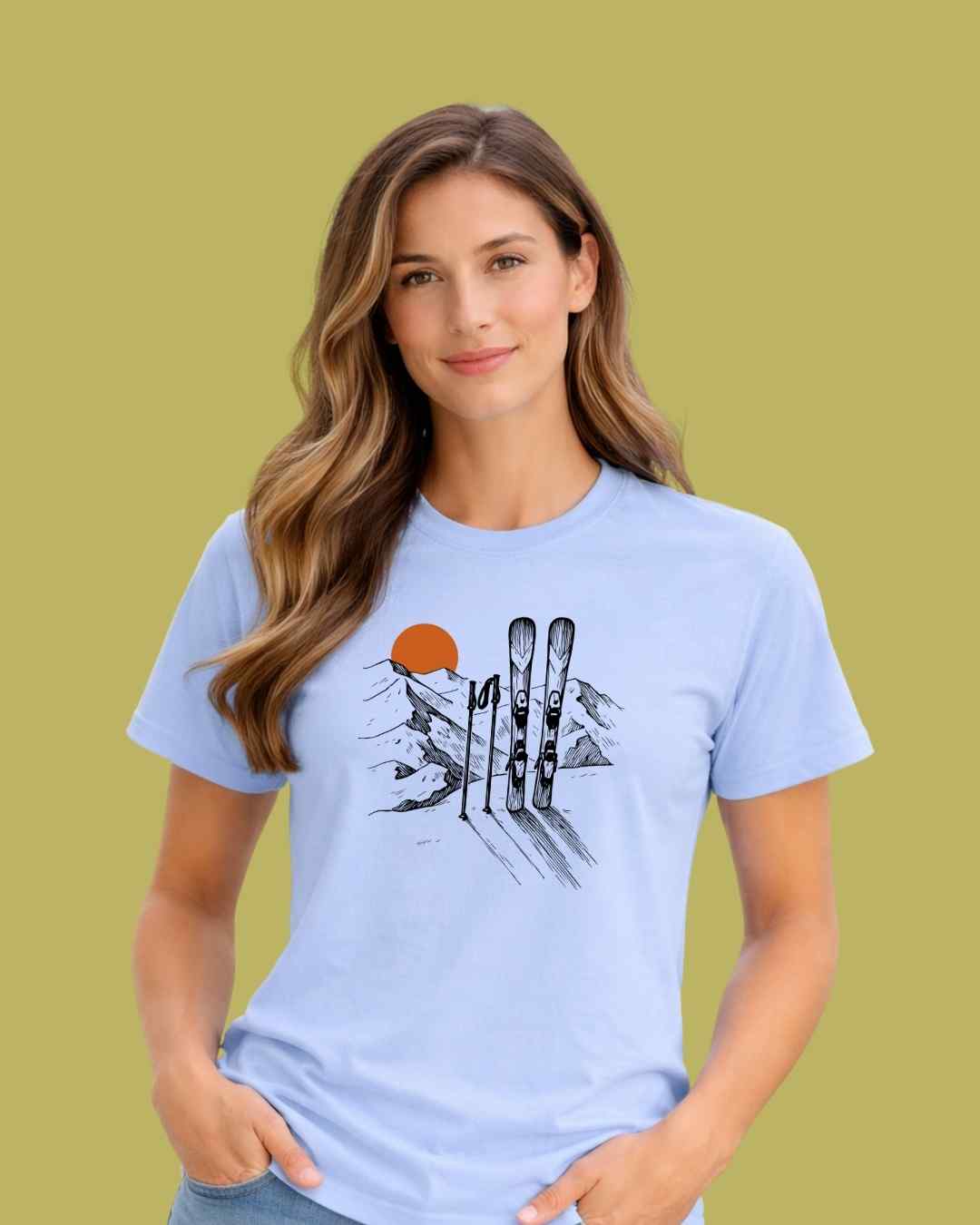 HandDrawn Ski Landscape T-shirt