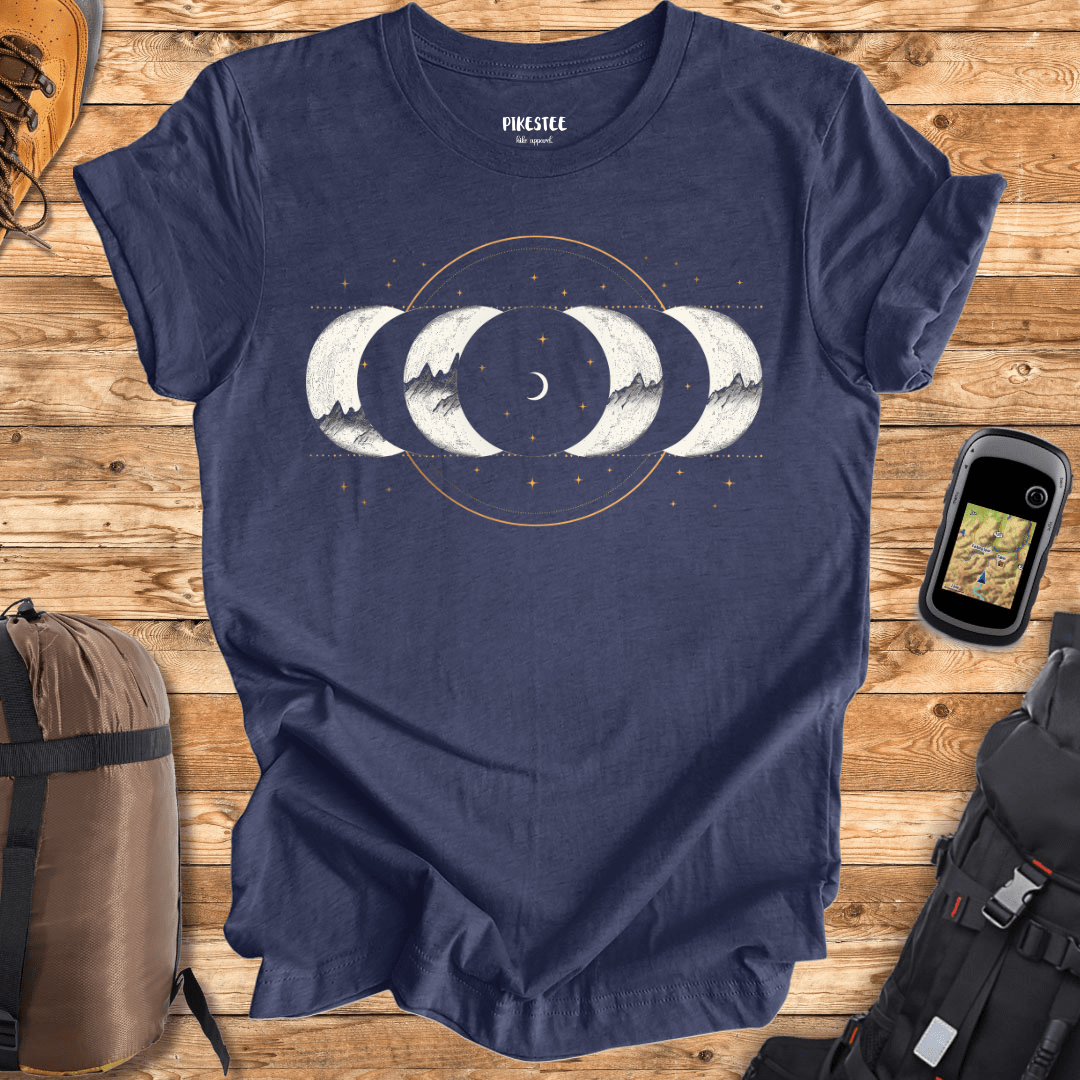 "Moon Phase Mountains" graphic T-shirt