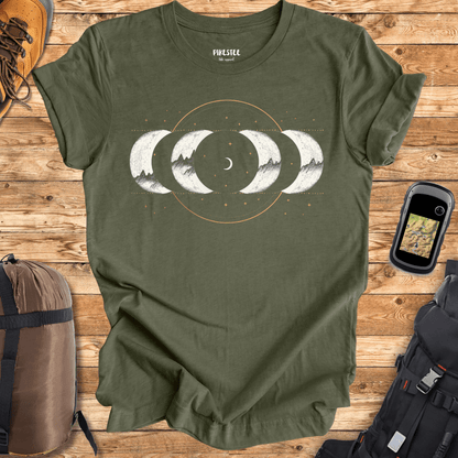 "Moon Phase Mountains" graphic T-shirt