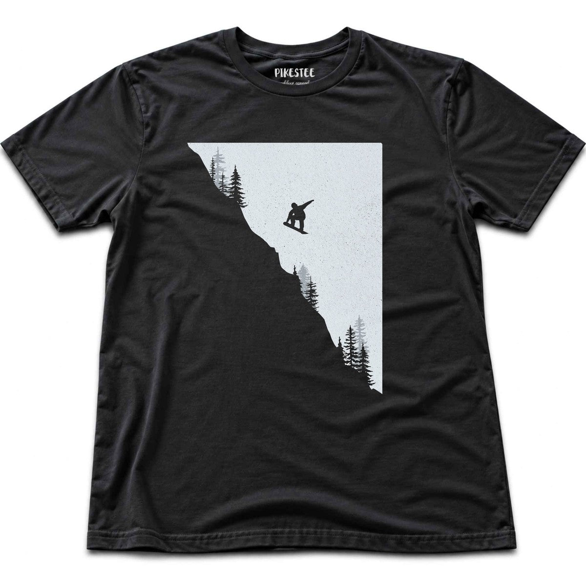 SnowBoard Jump Landscape T-shirt - Black