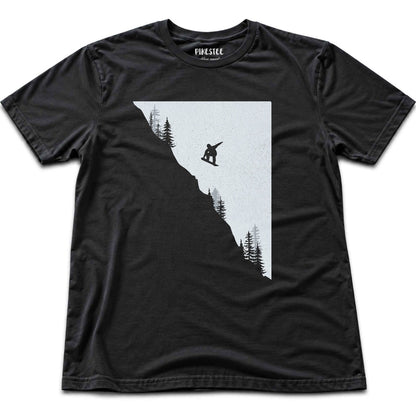 SnowBoard Jump Landscape T-shirt - Black
