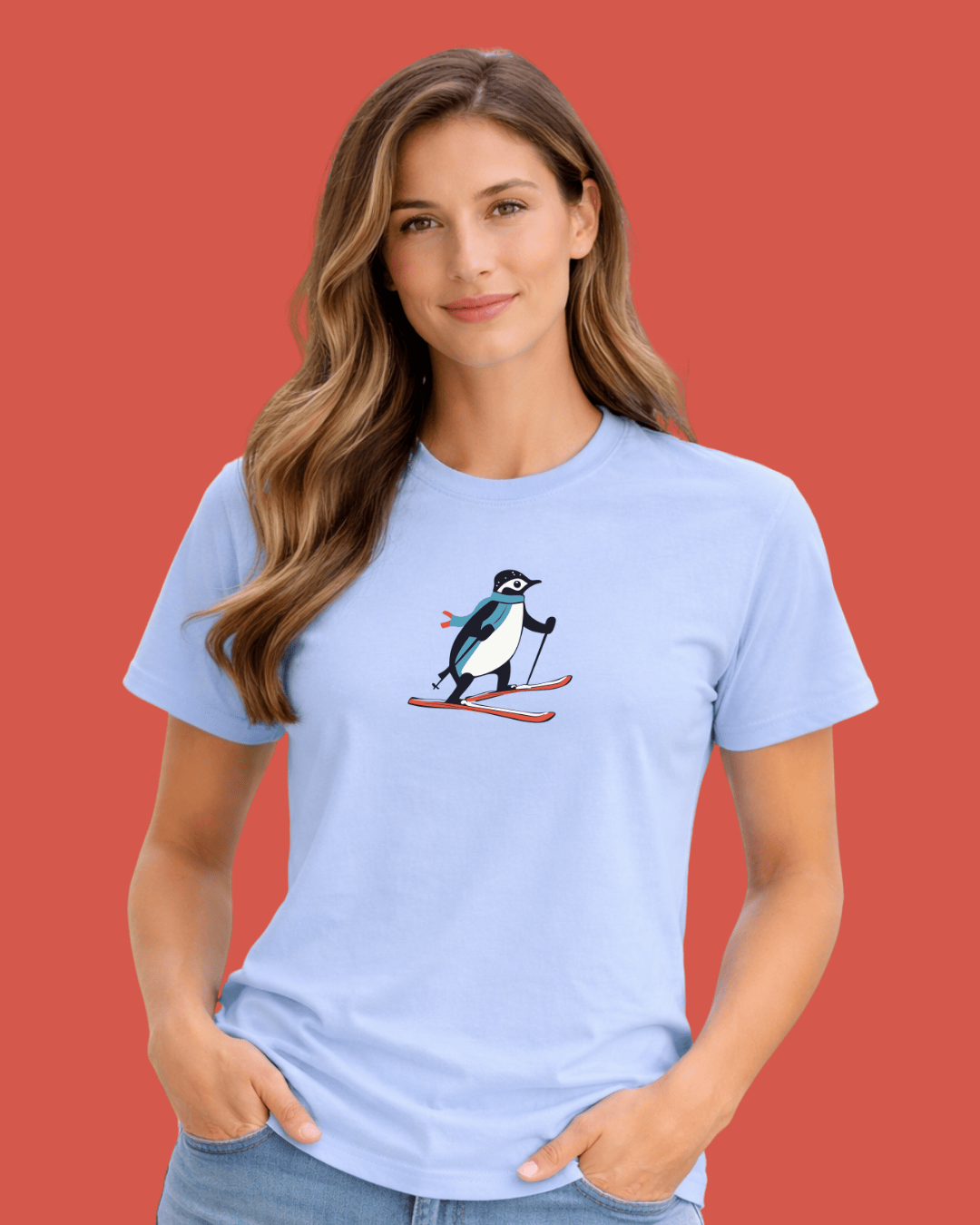 Skiing Penguin T-shirt
