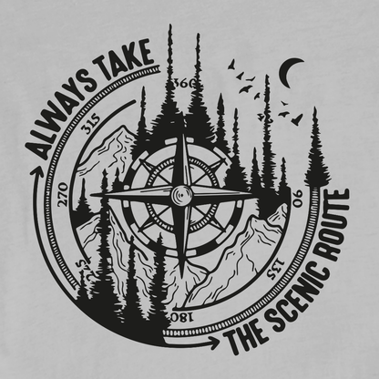 "Always take the Scenic Route" graphic T-shirt