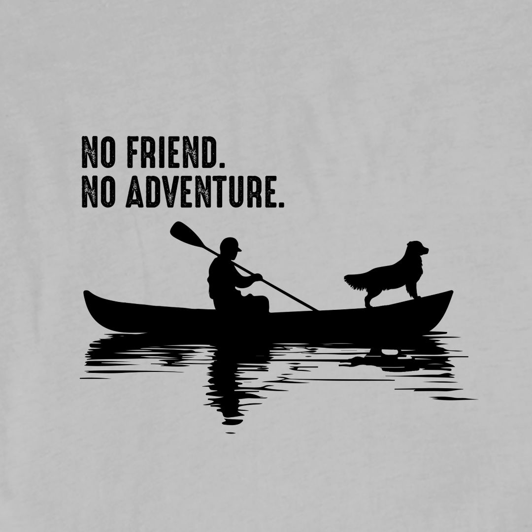 "No Friend, No Adventure" graphic T-shirt