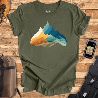 "MountainsHill Colorfull" graphic T-shirt