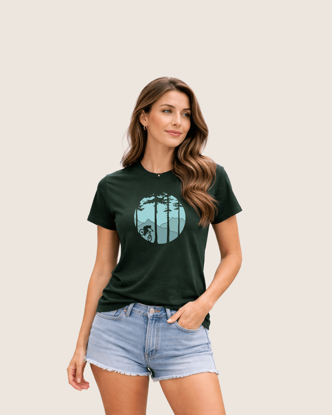 Mountain Biking Round T-shirt