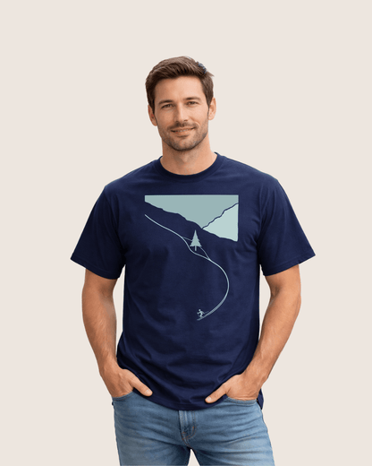 Cartoon Ski Path T-shirt