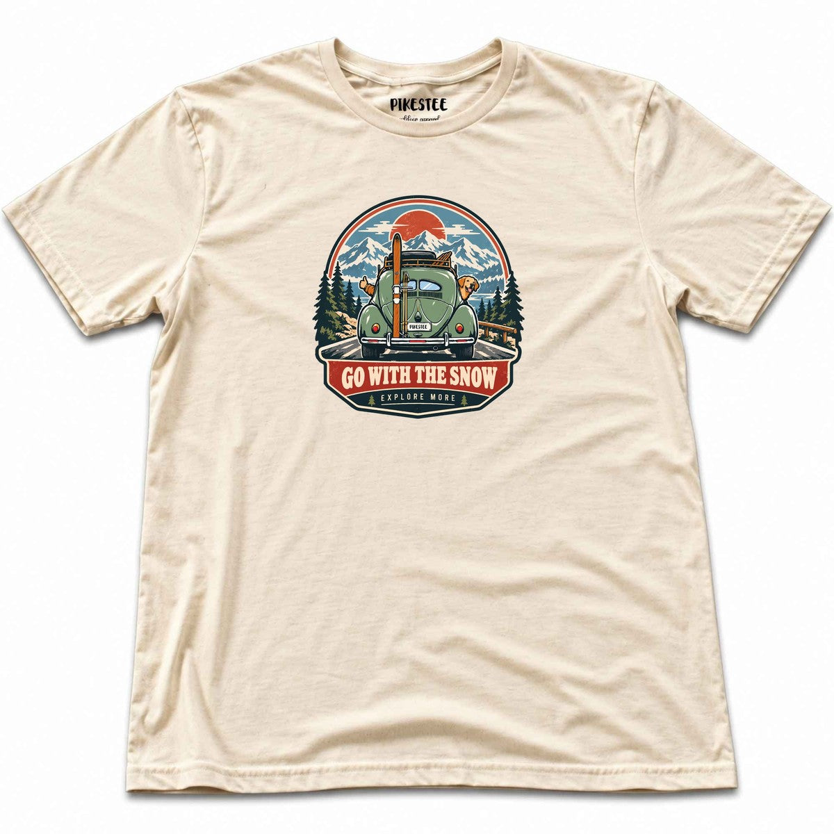 Gowith The Snow Car T-shirt - Natural