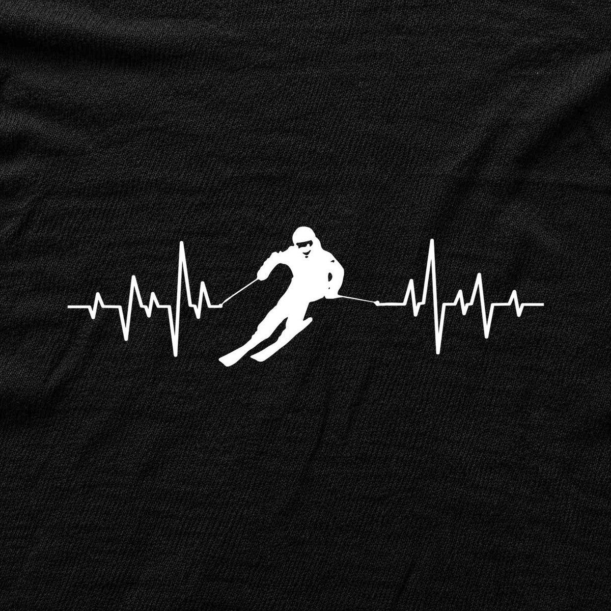 Heart Beat Skier T-shirt - Black - hero