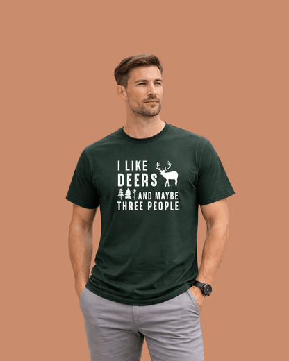 "I like Deer And Maybe Three People" Graphic T-shirt