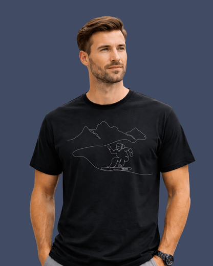 Snowboard Landscape Line Art T-shirt