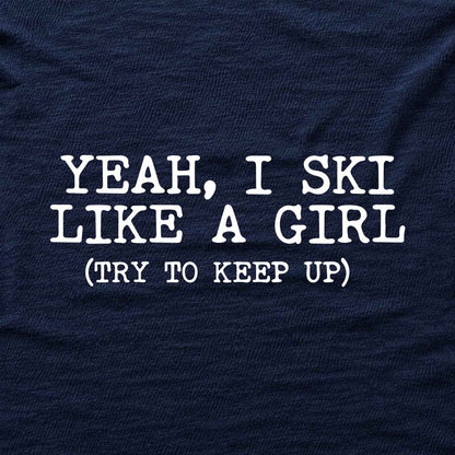 I Ski Like A Girl T-shirt - Navy - hero