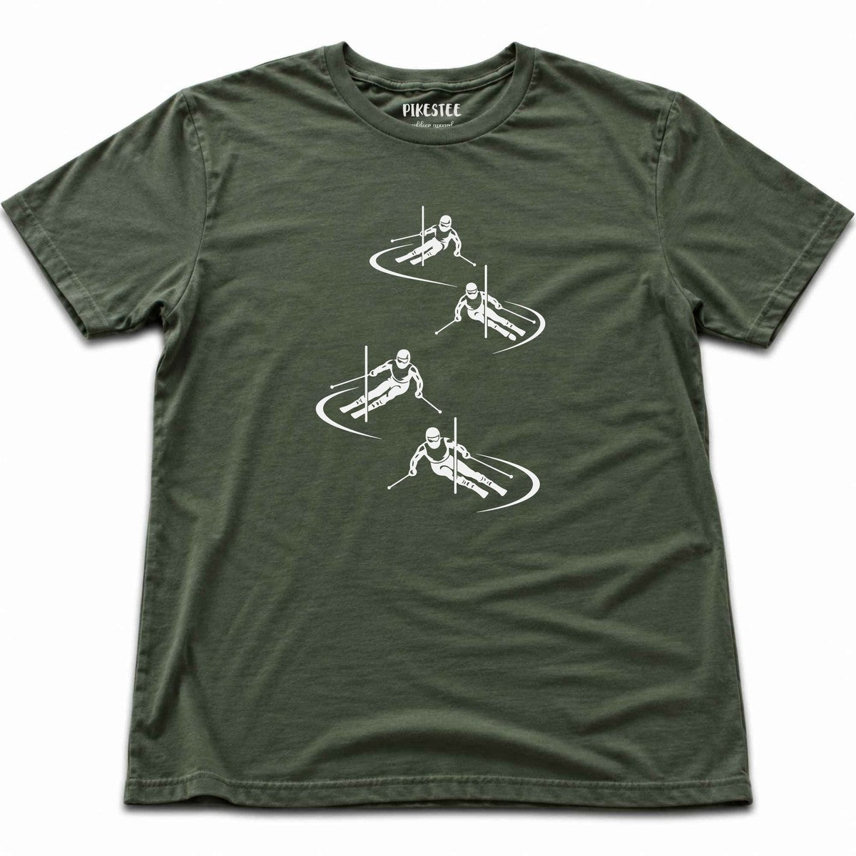 Skier Race Turns T-shirt - Military Green