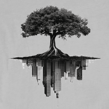 "Tree Buildings" graphic T-shirt