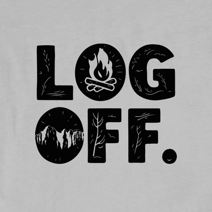 "Log off" White graphic T-shirt