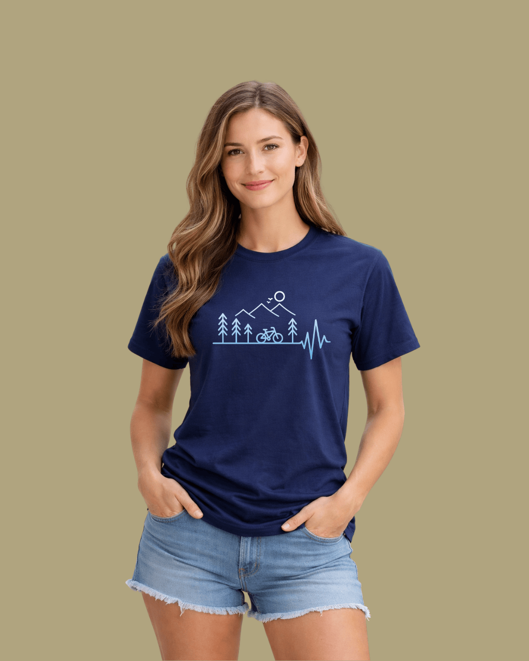 Heart Beat Bike Landscape T-shirt