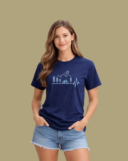 Heart Beat Bike Landscape T-shirt