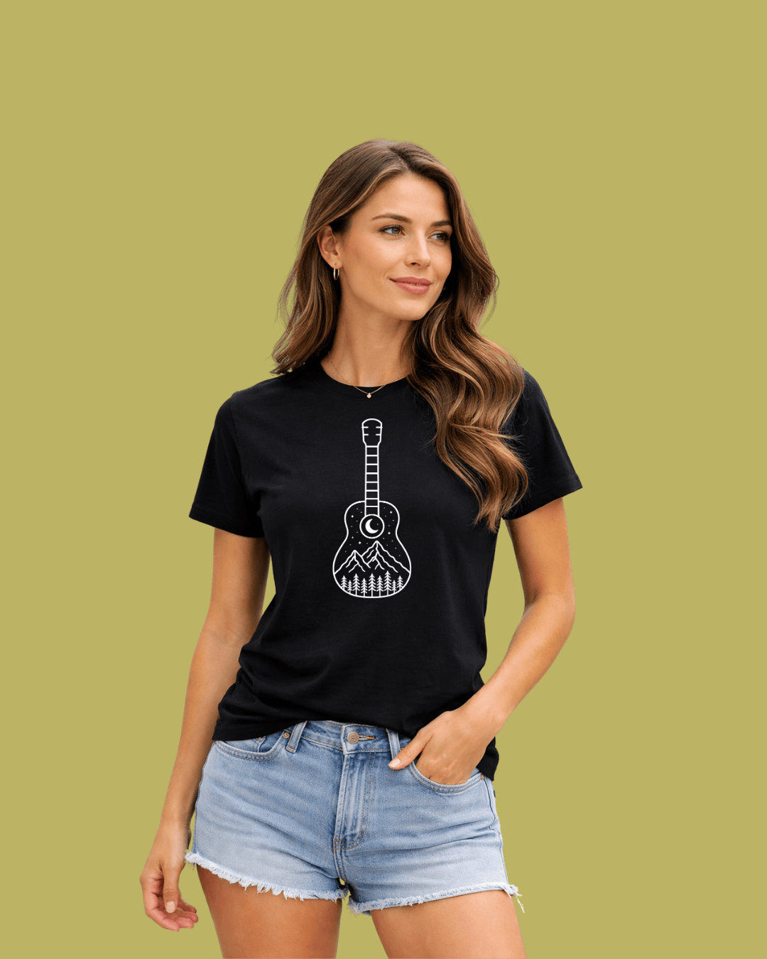 Minimalist Guitar Landscape T-shirt