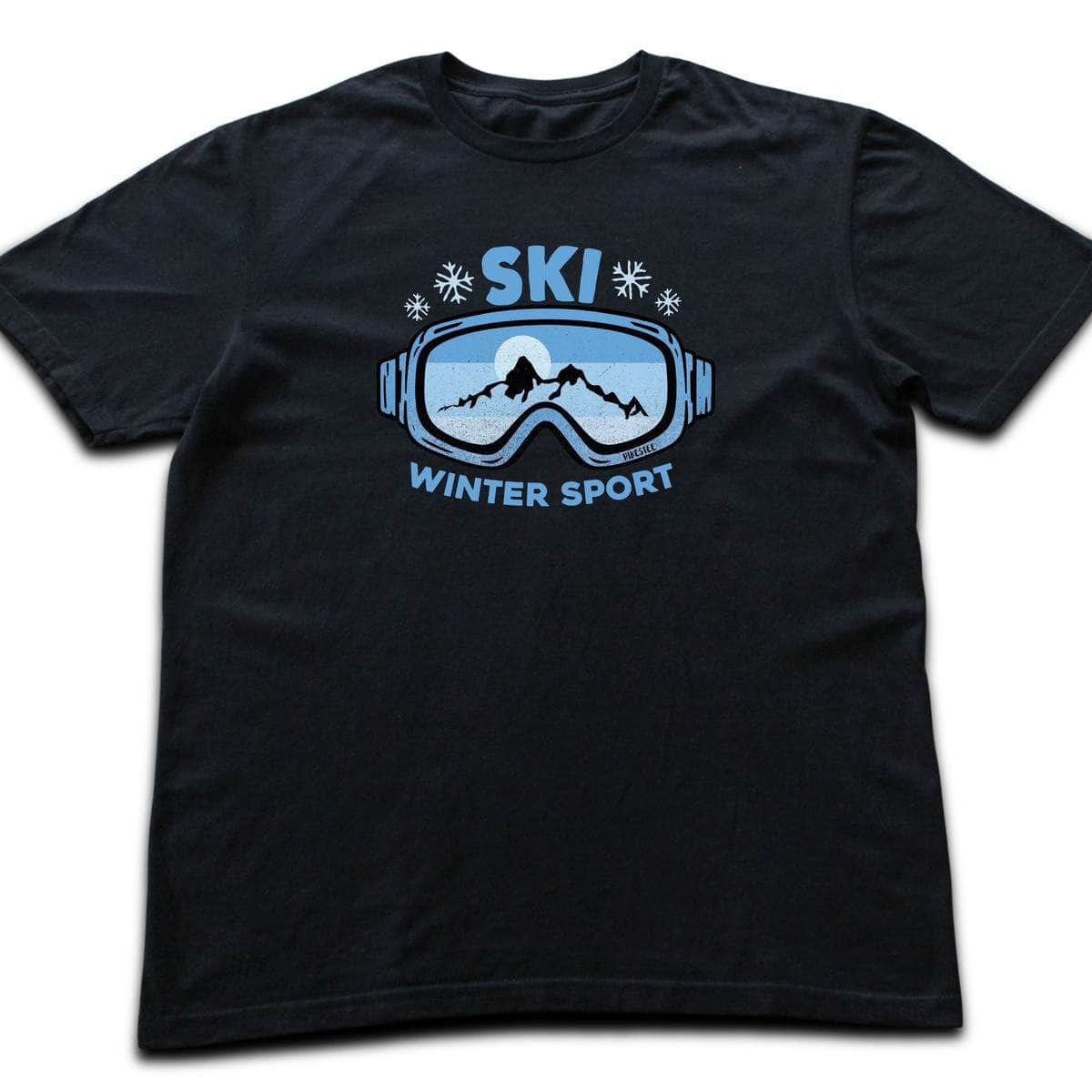 Ski Mask Winter Sports T-shirt - Black flat lay