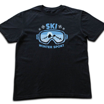 Ski Mask Winter Sports T-shirt - Black flat lay