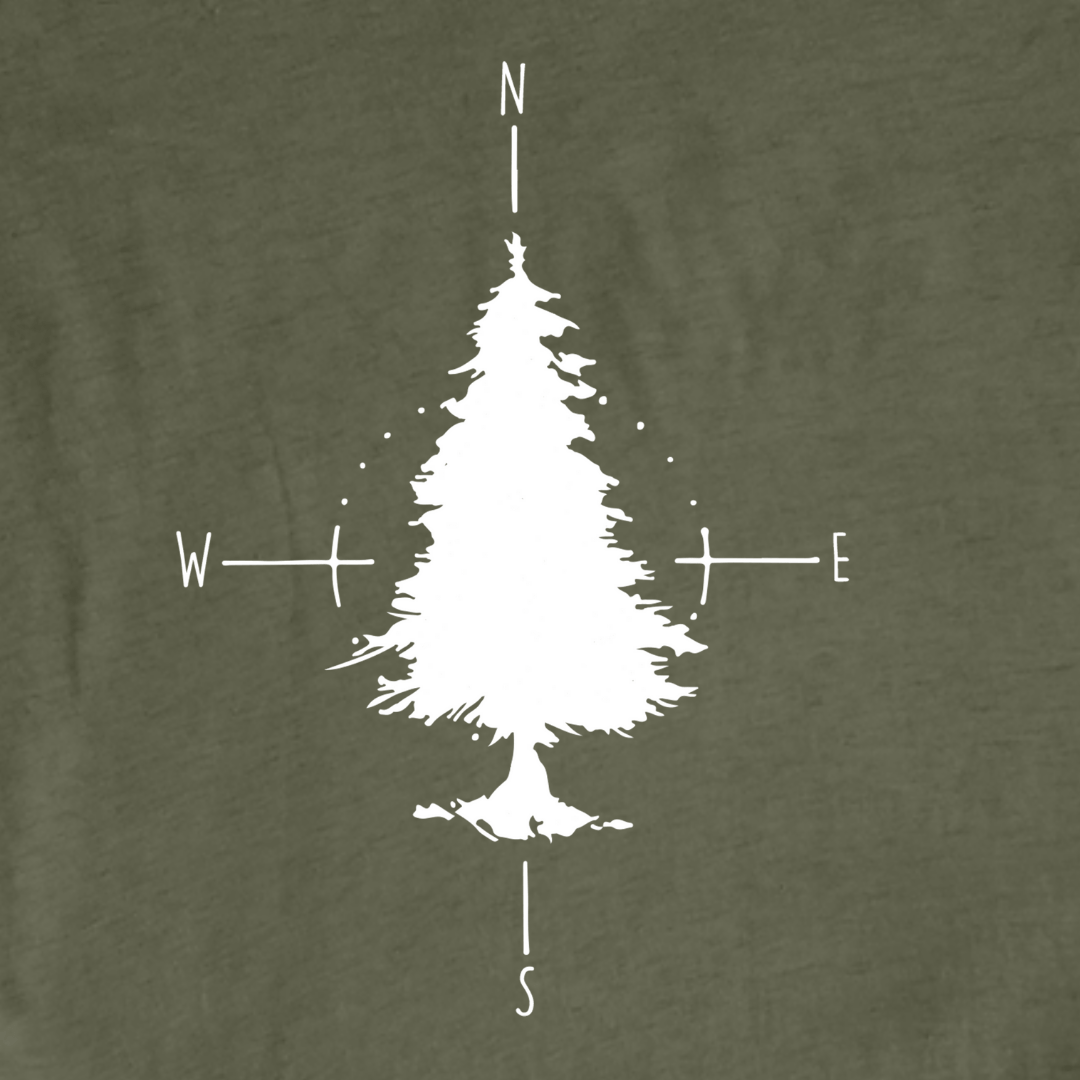 "Tree Compass" graphic T-shirt