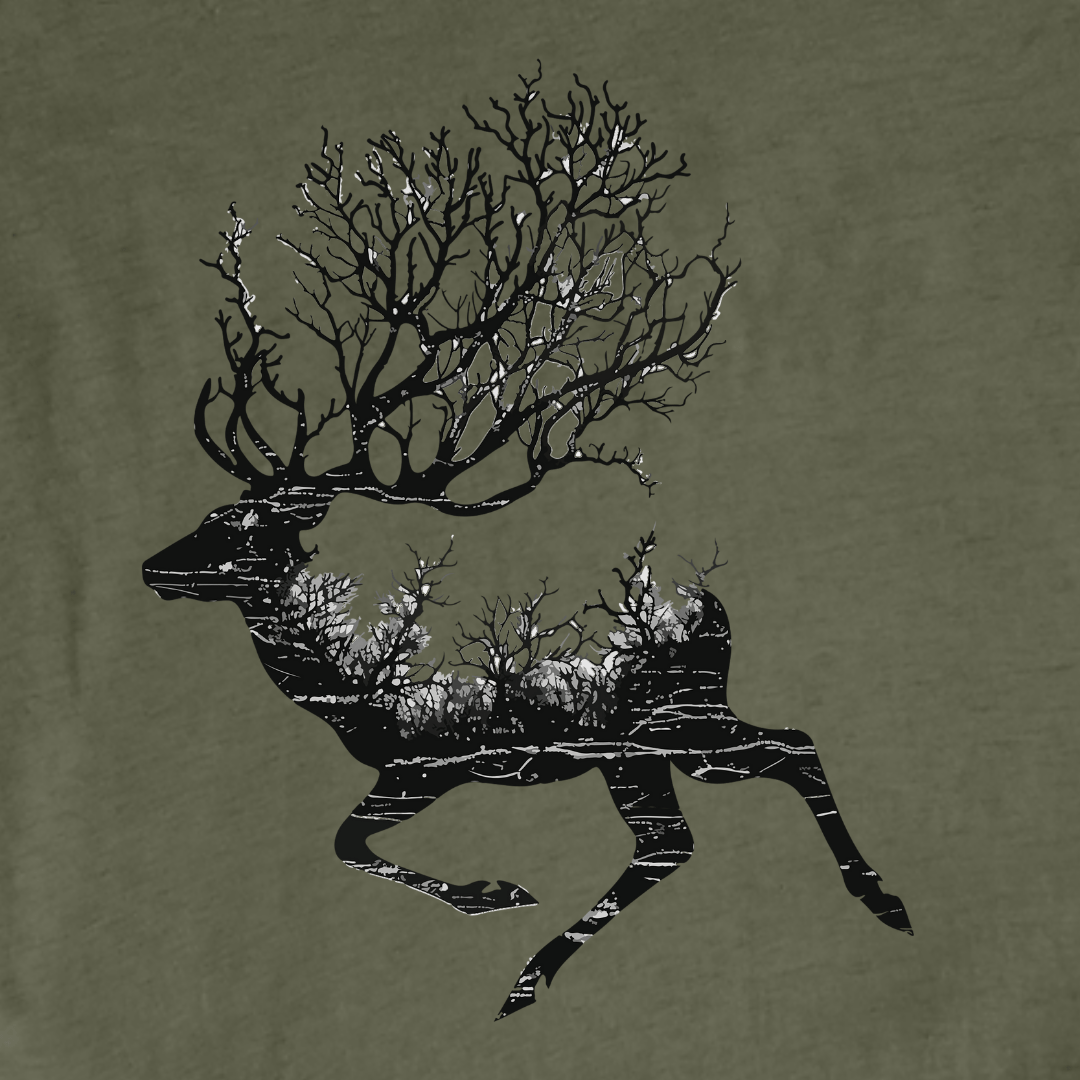 "Branches Deer" graphic T-shirt