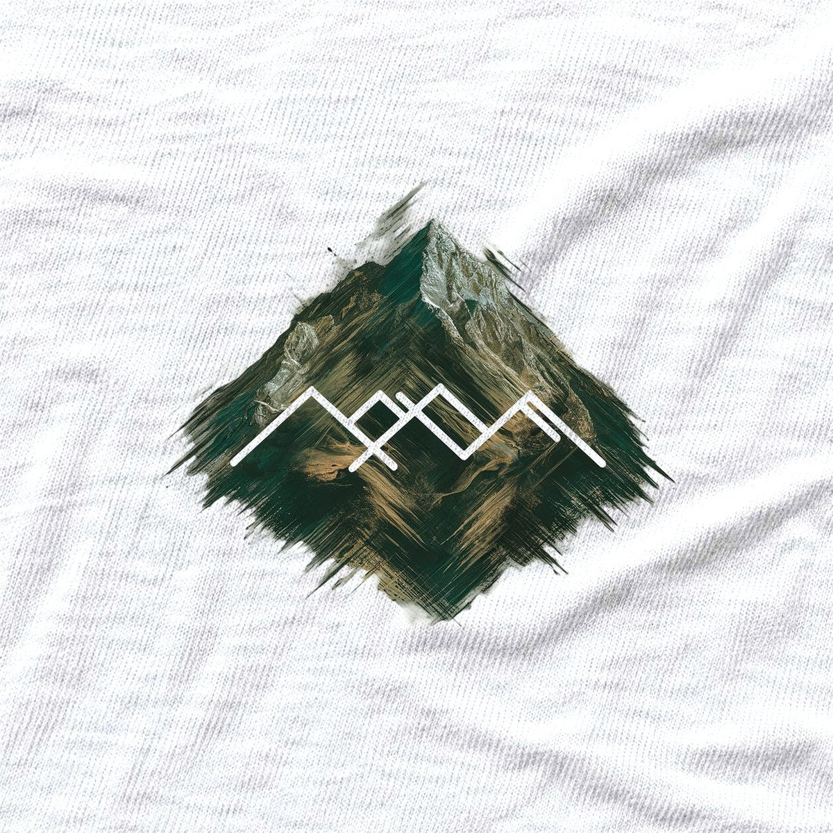 "Mountain Glitch" graphic T-shirt - White - hero