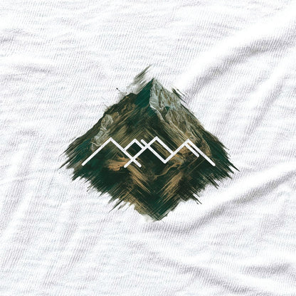 "Mountain Glitch" graphic T-shirt - White - hero