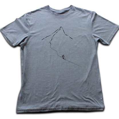 Minimalist Skier Path T-shirt - Sport Grey