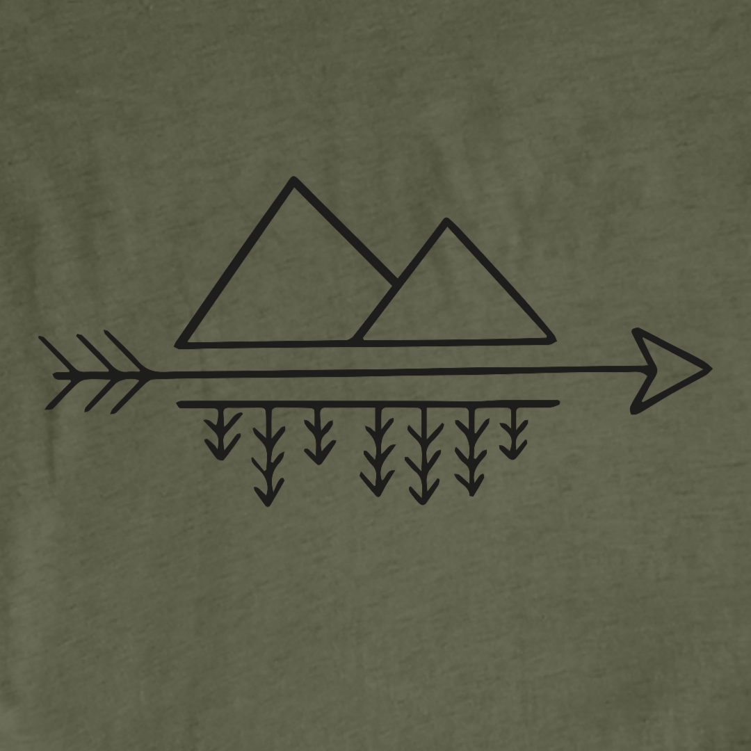 "Arrow, Trees and Mountains"  graphic T-shirt