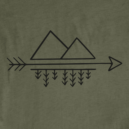 "Arrow, Trees and Mountains"  graphic T-shirt