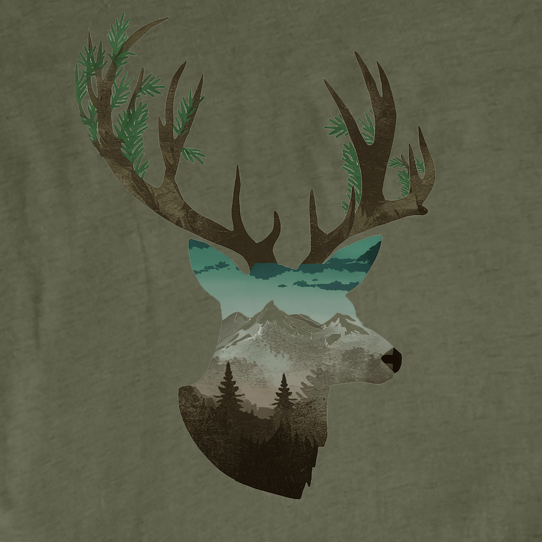 "Deer antler's Landscape" graphic T-shirt