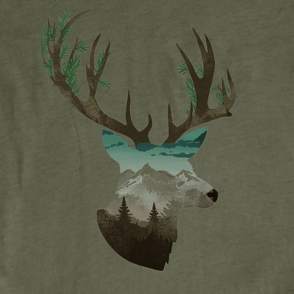 "Deer antler's Landscape" graphic T-shirt