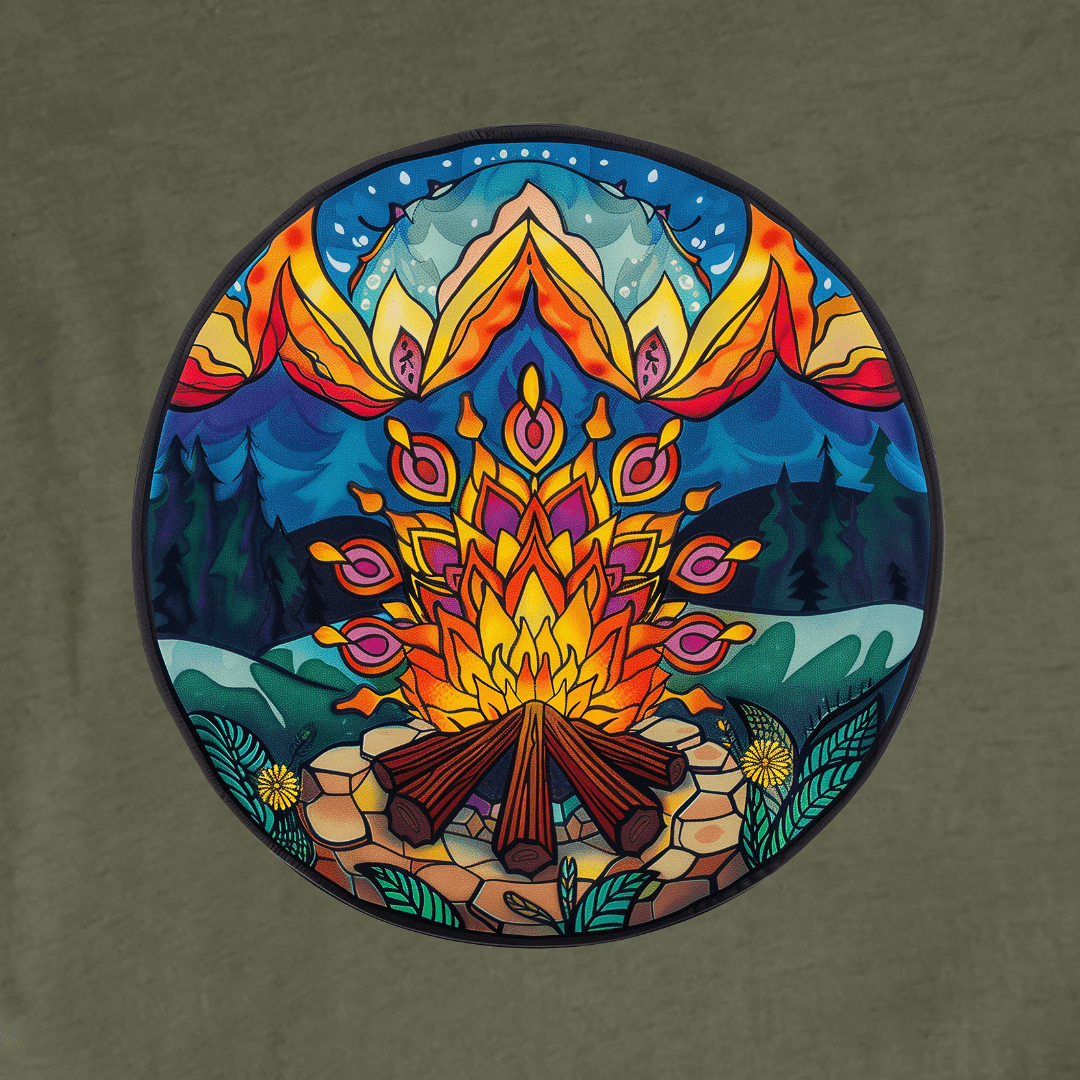 "Mandala Bright Campfire " graphic T-shirt