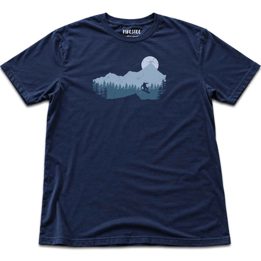 Snowboard Jump Landscape T-shirt - Navy