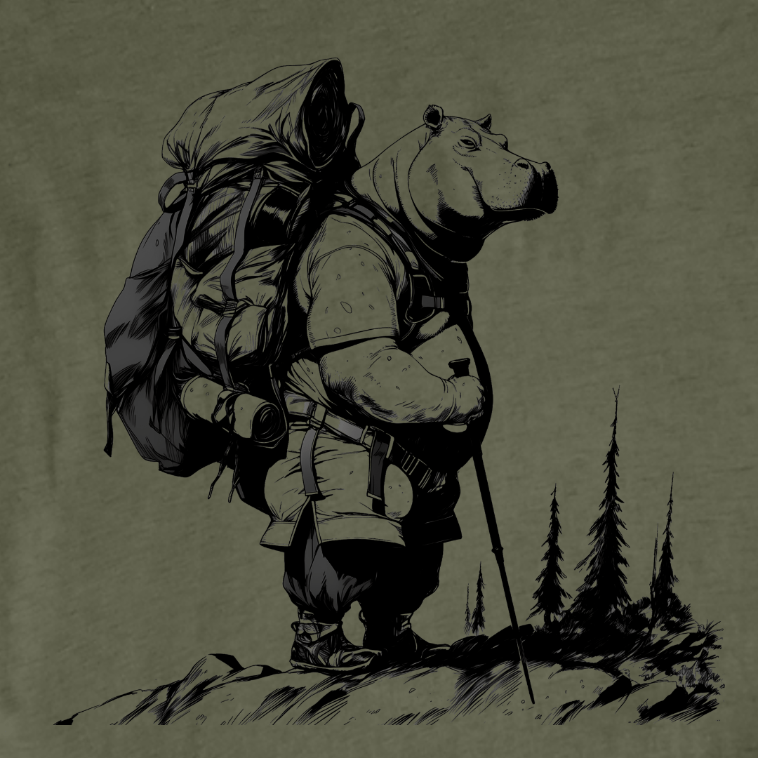 "Hippopotamus Also Wander" graphic T-shirt