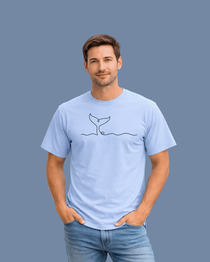 Whale Line art T-shirt