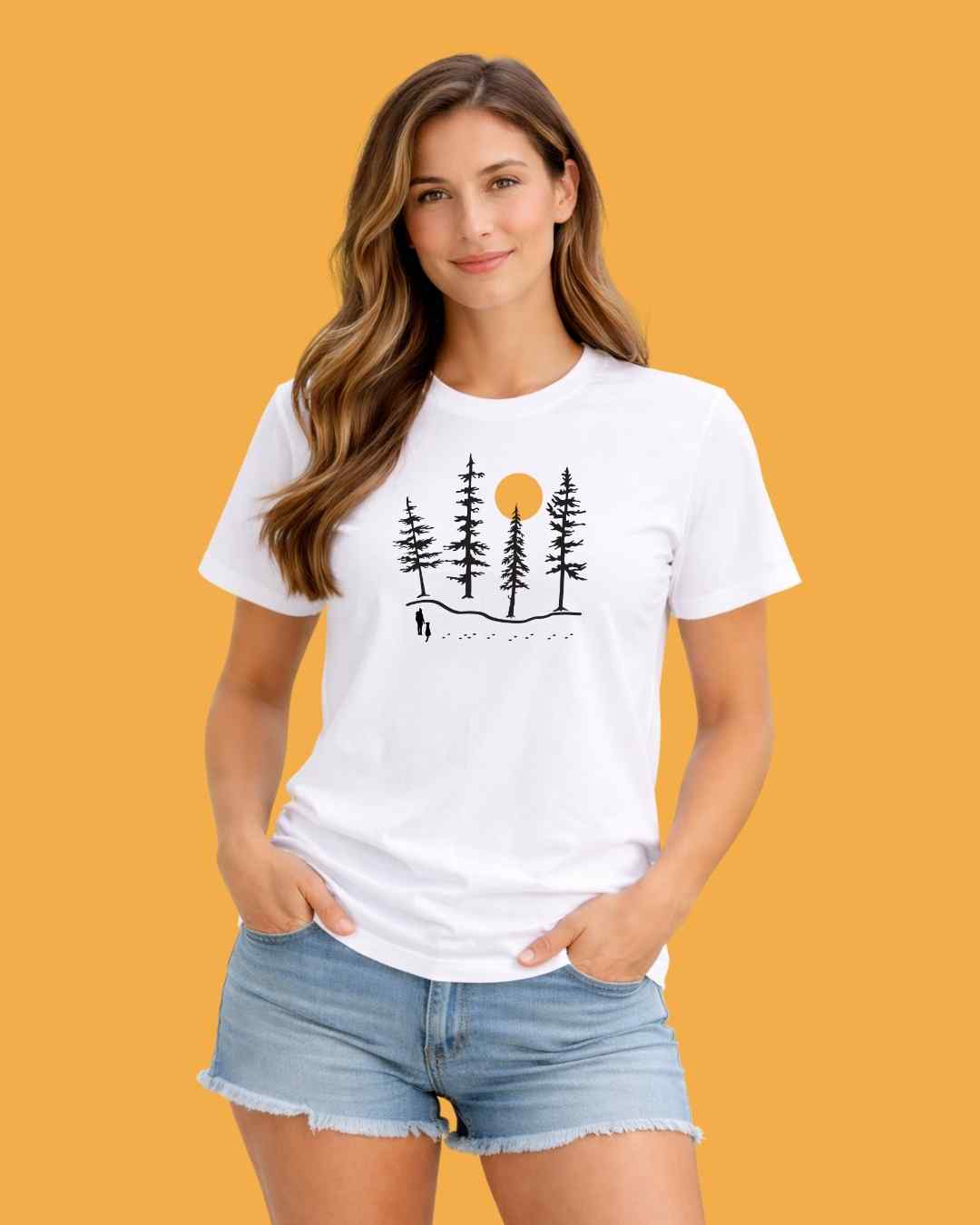 Hiker and dog Forest Graphic T-shirt