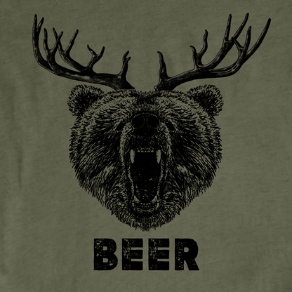 "Beer, bear and deer" graphic T-shirt