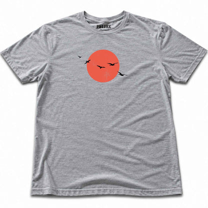 Sunset Birds T-shirt - Sport Grey