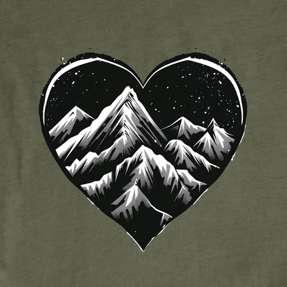 "Mountain at the right place" graphic T-shirt