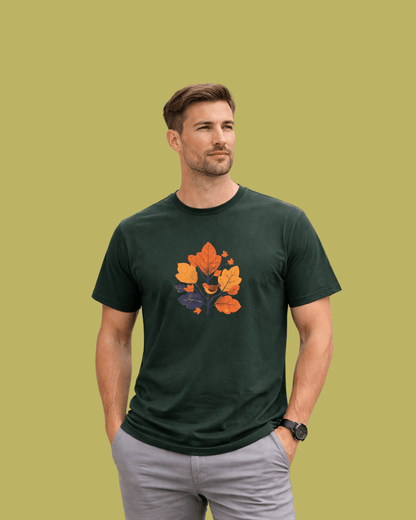 Bird and Leaves Graphic T-shirt